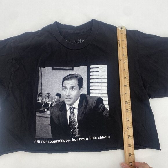 The Office Michael Scott Cropped T-Shirt Size M Boxy Rolled Hem - Picture 5 of 7